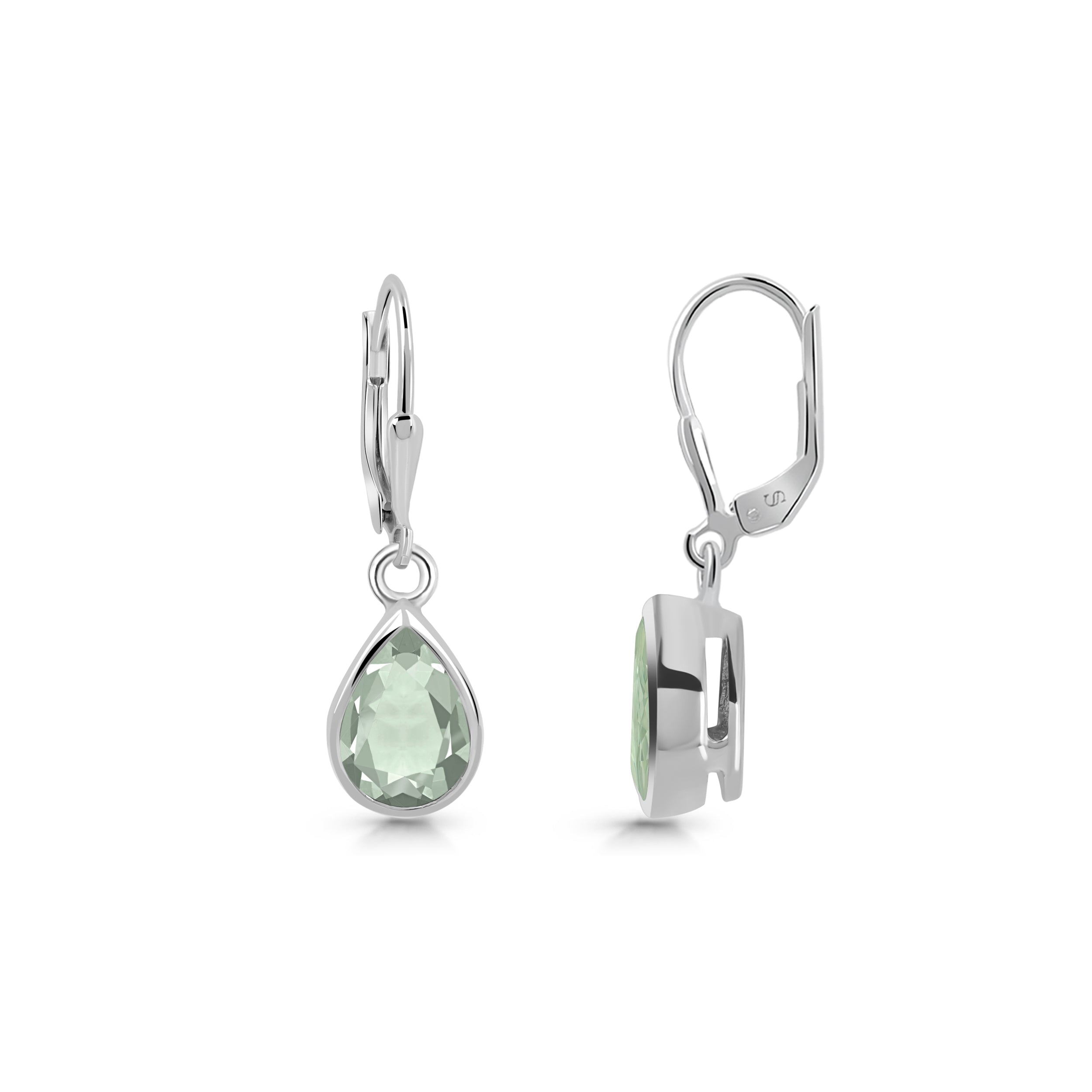 Premium Green Amethyst Leverback Earrings - Elegant & Healing