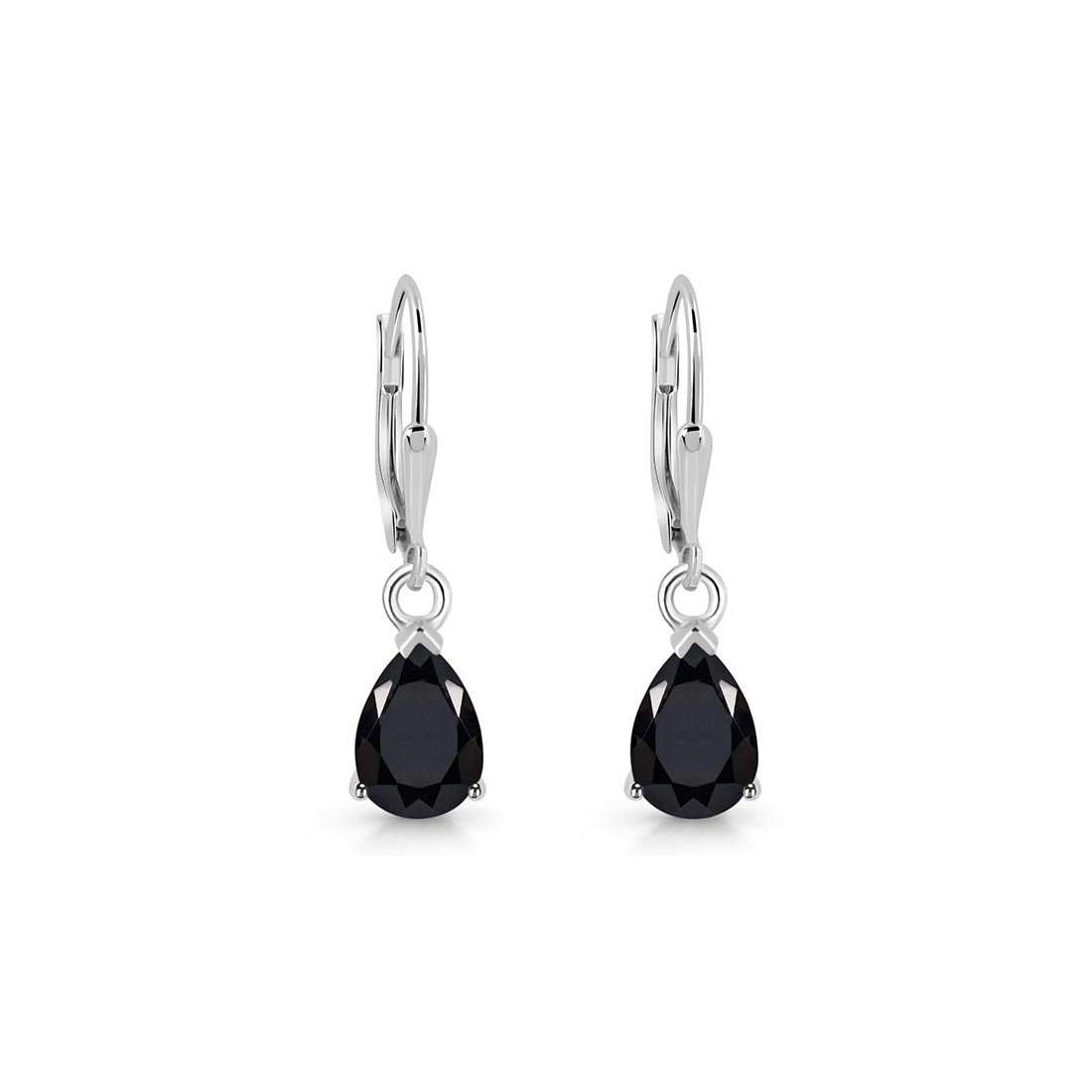 Premium Black Tourmaline Leverback Earrings - Ultimate Elegance (BLS-SE-677)