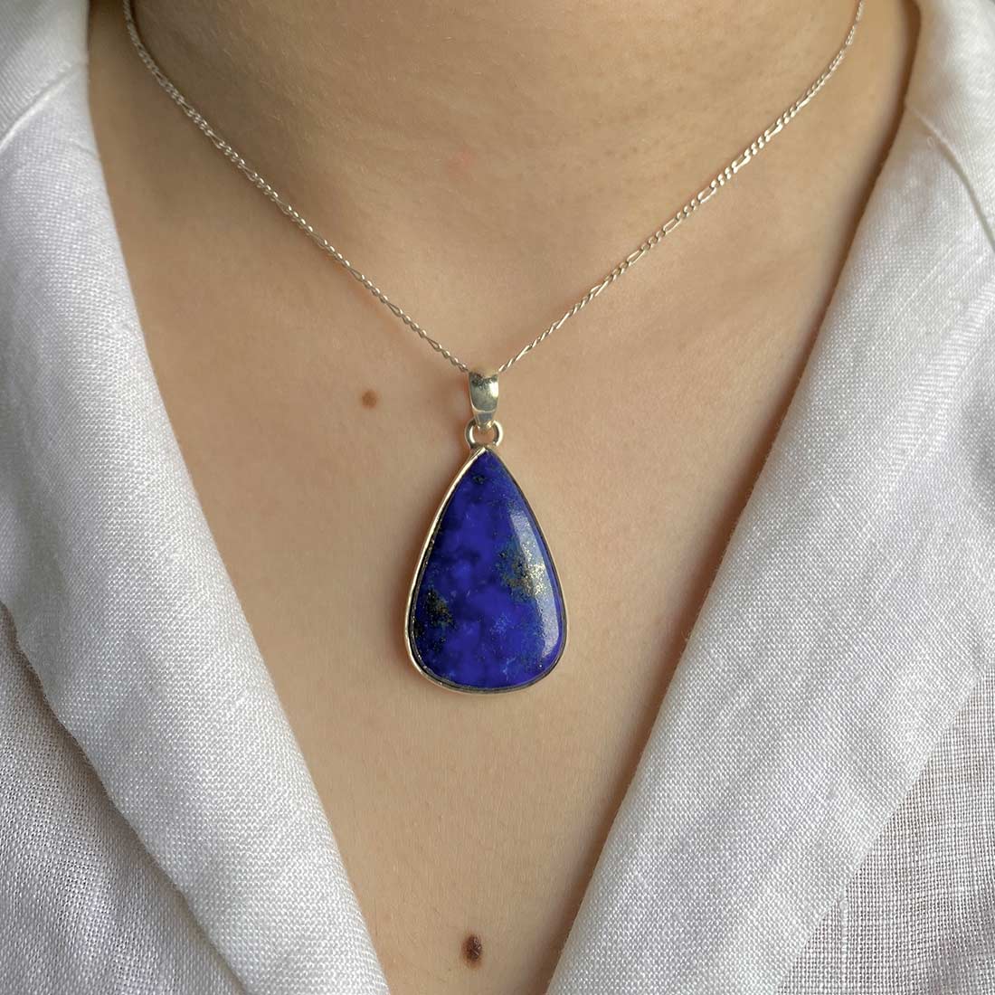 Premium Lapis Pendant - Elegant Blue Statement Jewelry