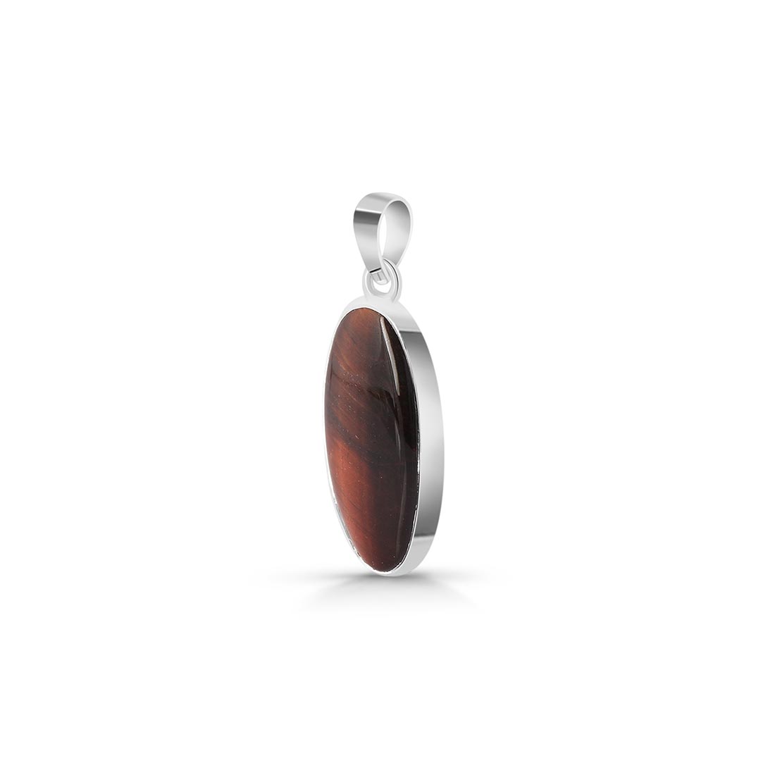 Premium Red Tiger Eye Statement Pendant - 925 Sterling Silver