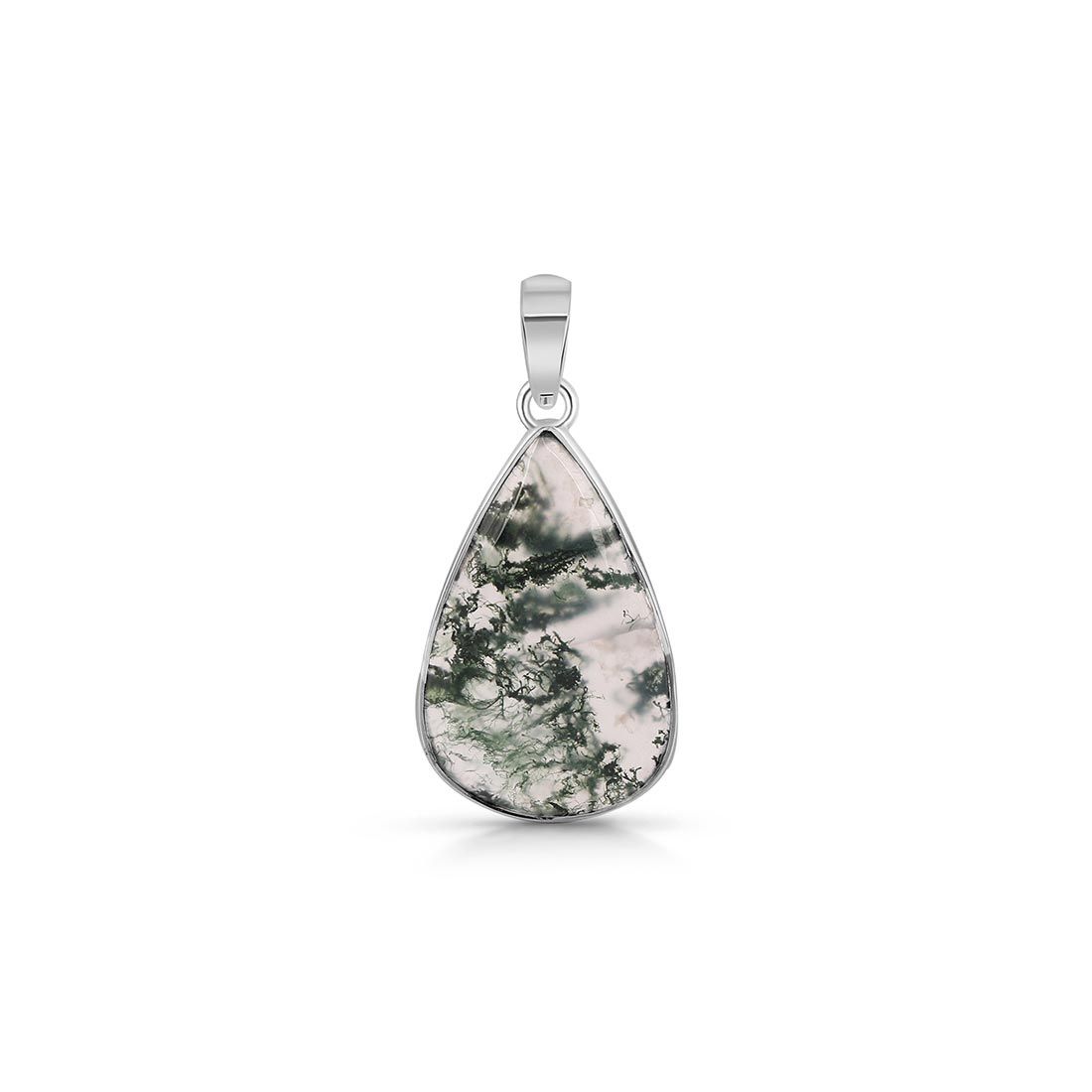 Premium Moss Agate Pendant - Elegant Nature-Inspired Jewelry