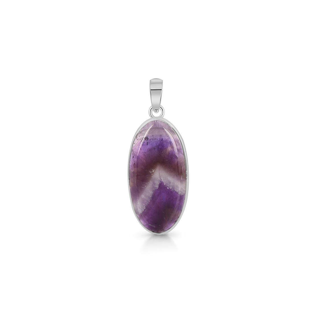 Premium Amethyst Lace Agate Pendant - Elegant 925 Sterling Silver Jewelry