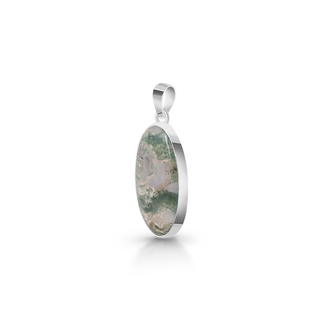 Premium Moss Agate Pendant - Elegant Nature-Inspired Jewelry