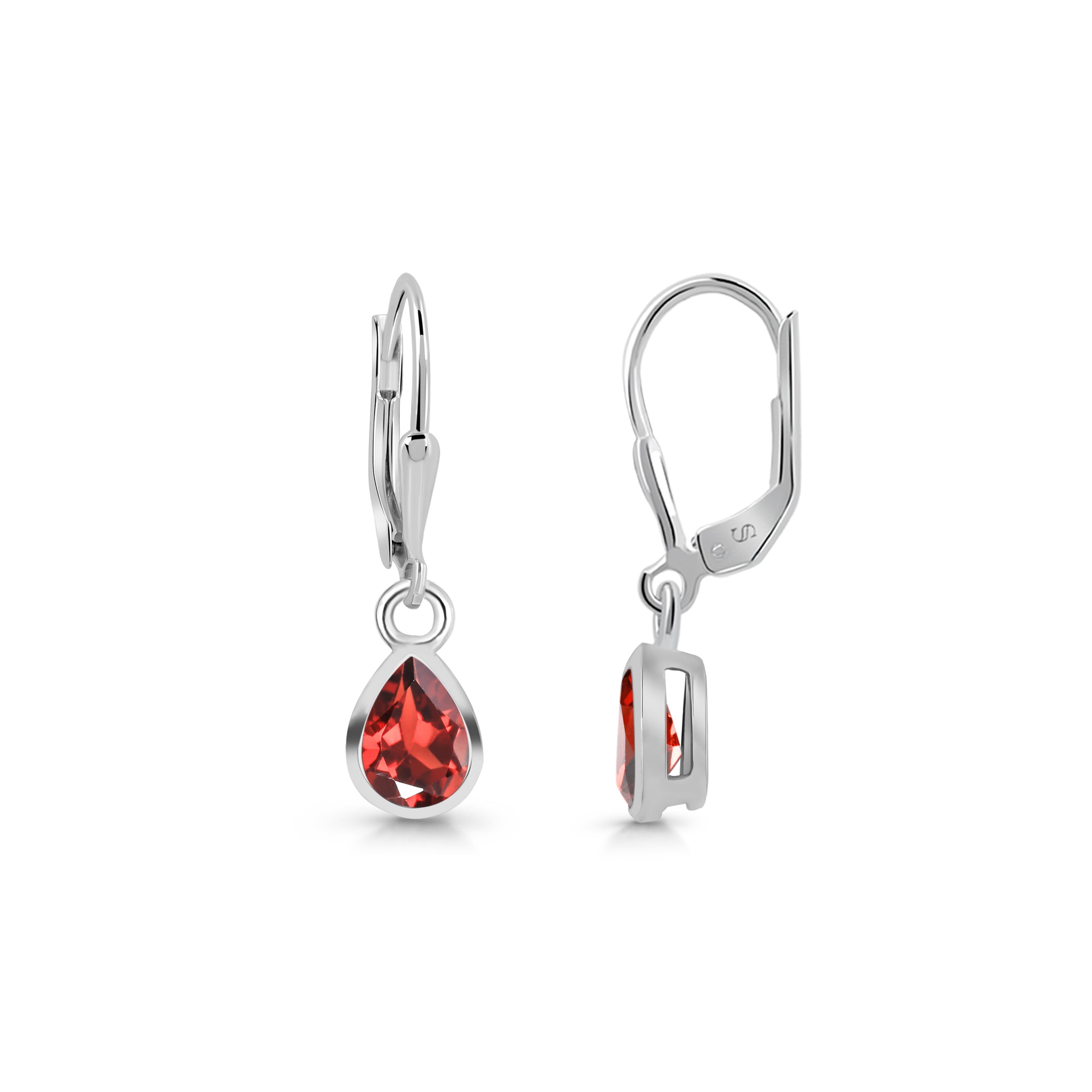 Premium Garnet Leverback Earrings - Ultimate Elegance (GAR-SE-1317)