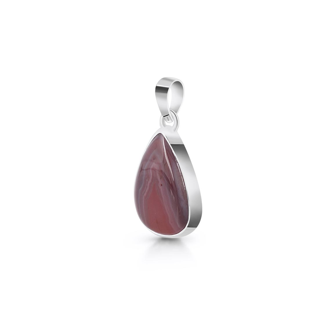Premium Botswana Agate Pendant - Elegant 925 Sterling Silver Jewelry