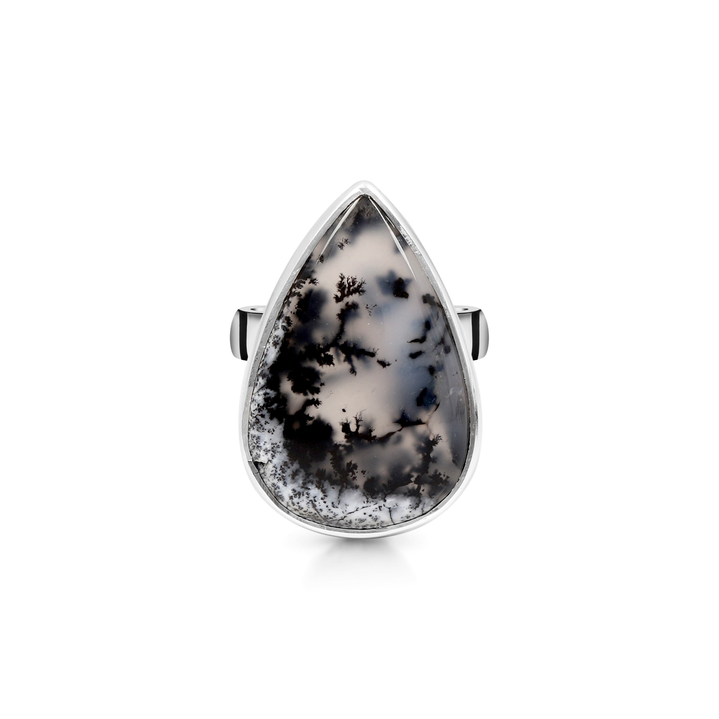 Premium Dendritic Agate Adjustable Ring - Ultimate Statement Piece