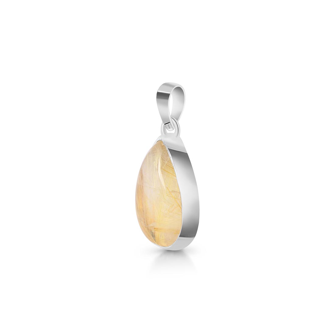 Premium Golden Rutile Pendant - Elegant Statement Jewelry (GDR-P-9)