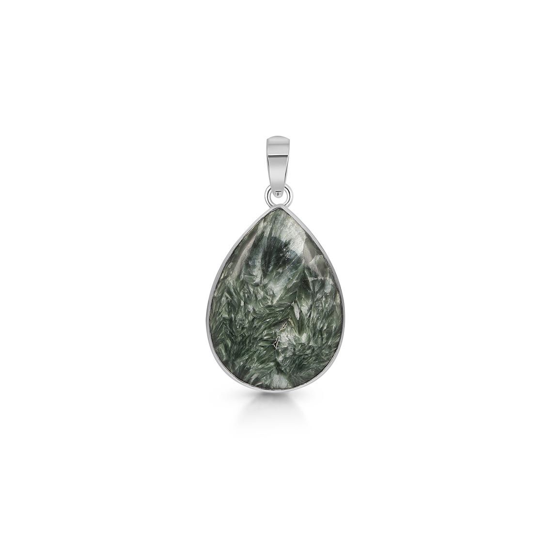 Premium Seraphinite Statement Pendant - Embrace Elegance