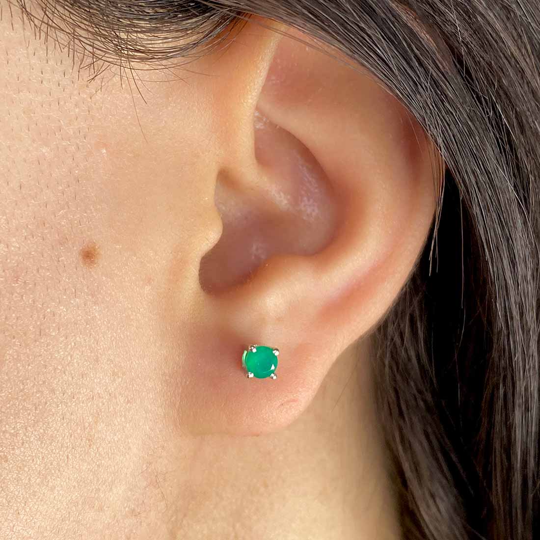 Premium Green Onyx Stud Earrings - Elegant & Versatile (GRO-SE-1023)