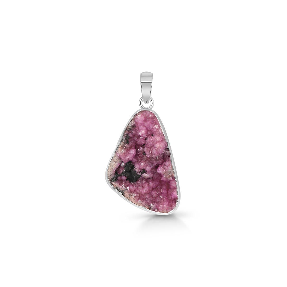 Premium Cobalt Calcite Pendant - Elegant 925 Sterling Silver Jewelry