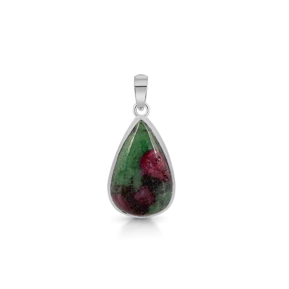 Premium Ruby Zoisite Pendant - Elegant 925 Sterling Silver Jewelry