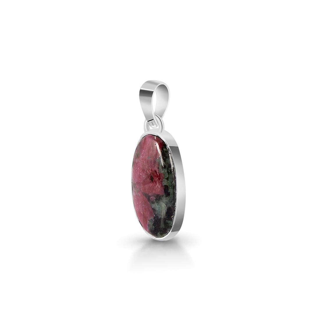 Premium Ruby Zoisite Pendant - Elegant 925 Sterling Silver Jewelry