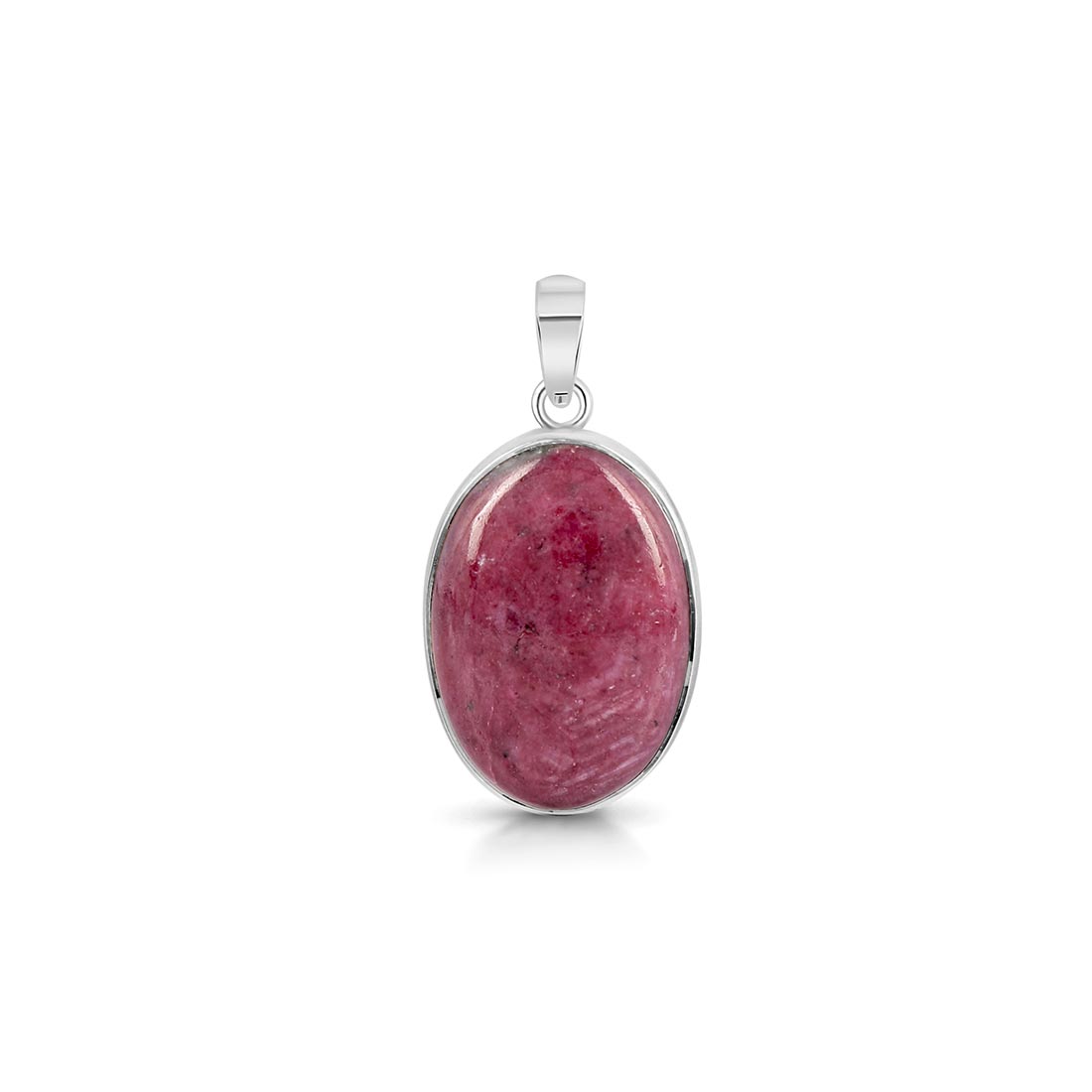 Premium Pink Ruby Zoisite Pendant - Elegant Sterling Silver Jewelry