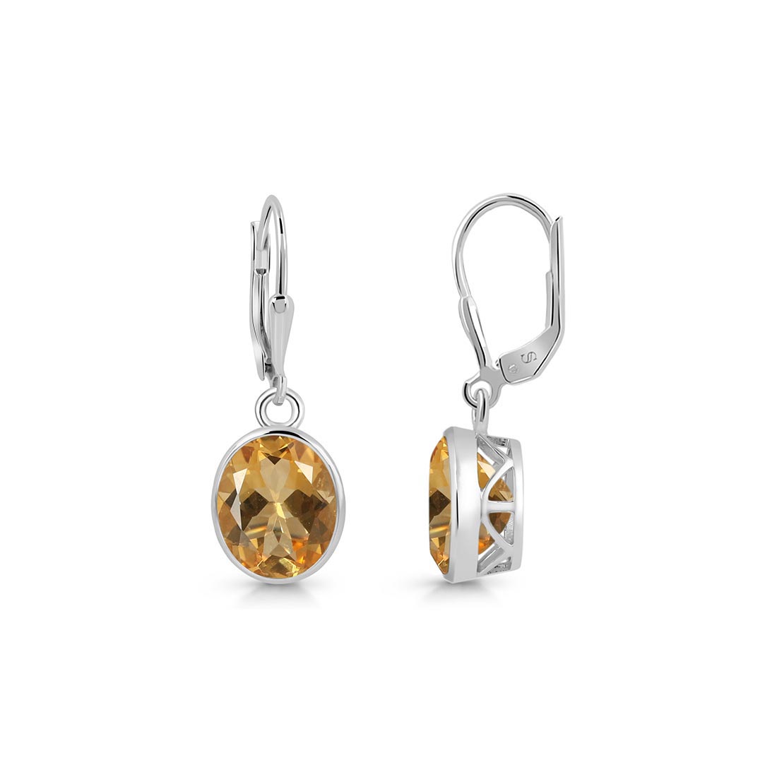 Premium Citrine Leverback Earrings - Elegant & Vibrant (CIT-SE-997)