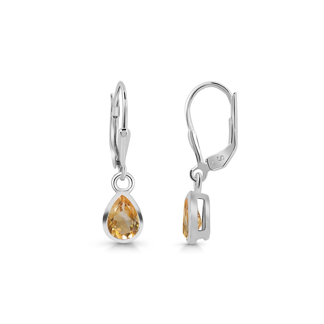 Premium Citrine Leverback Earrings - Ultimate Elegance (CIT-SE-1317)