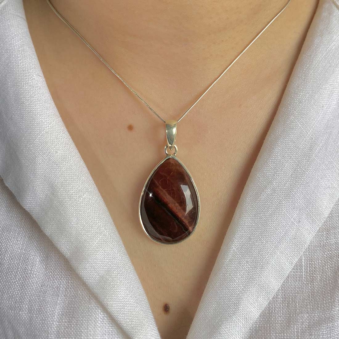 Premium Red Tiger Eye Statement Pendant - RTE-P-1