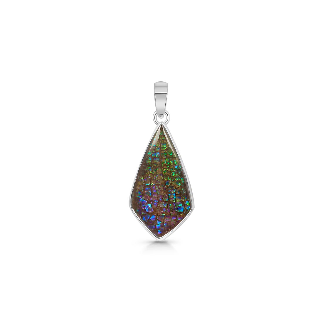 Premium Ammolite Pendant - Elegant Statement Jewelry (AML-P-29)