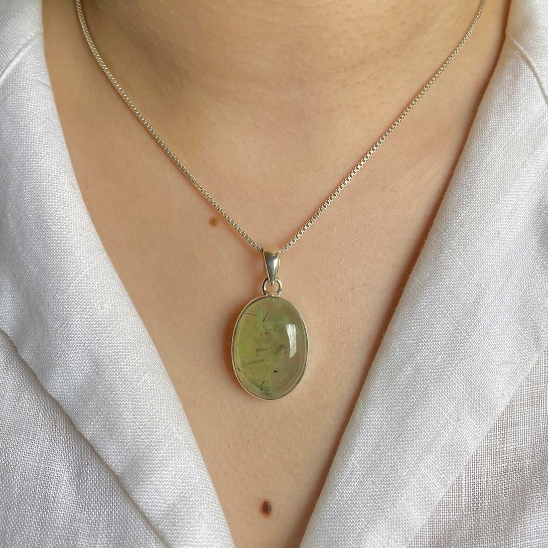 Premium Prehnite Pendant - PRN-P-9 | Sagacia Jewelry