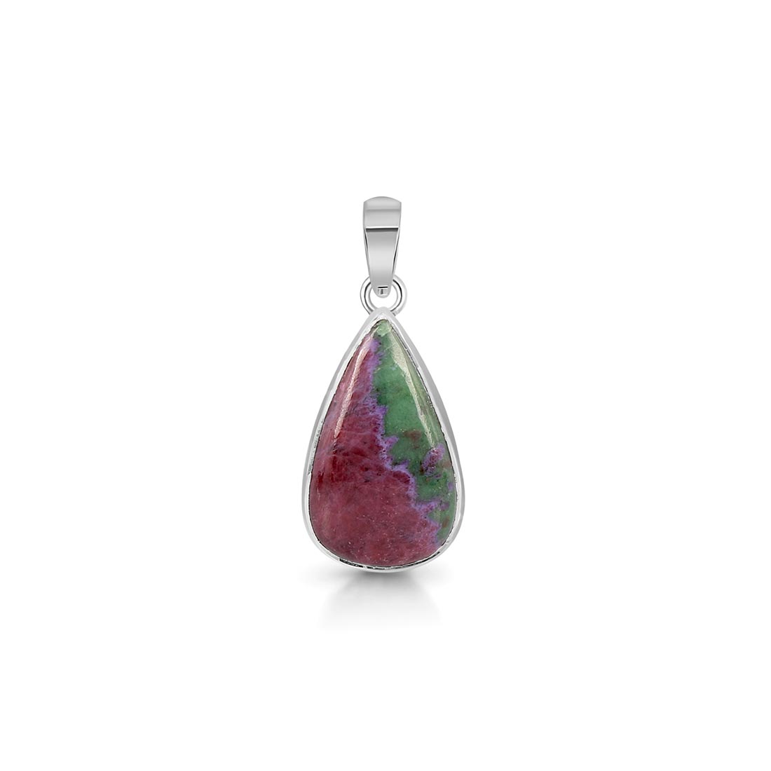 Premium Ruby Zoisite Pendant - Elegant 925 Sterling Silver Jewelry (RZS-P-33)