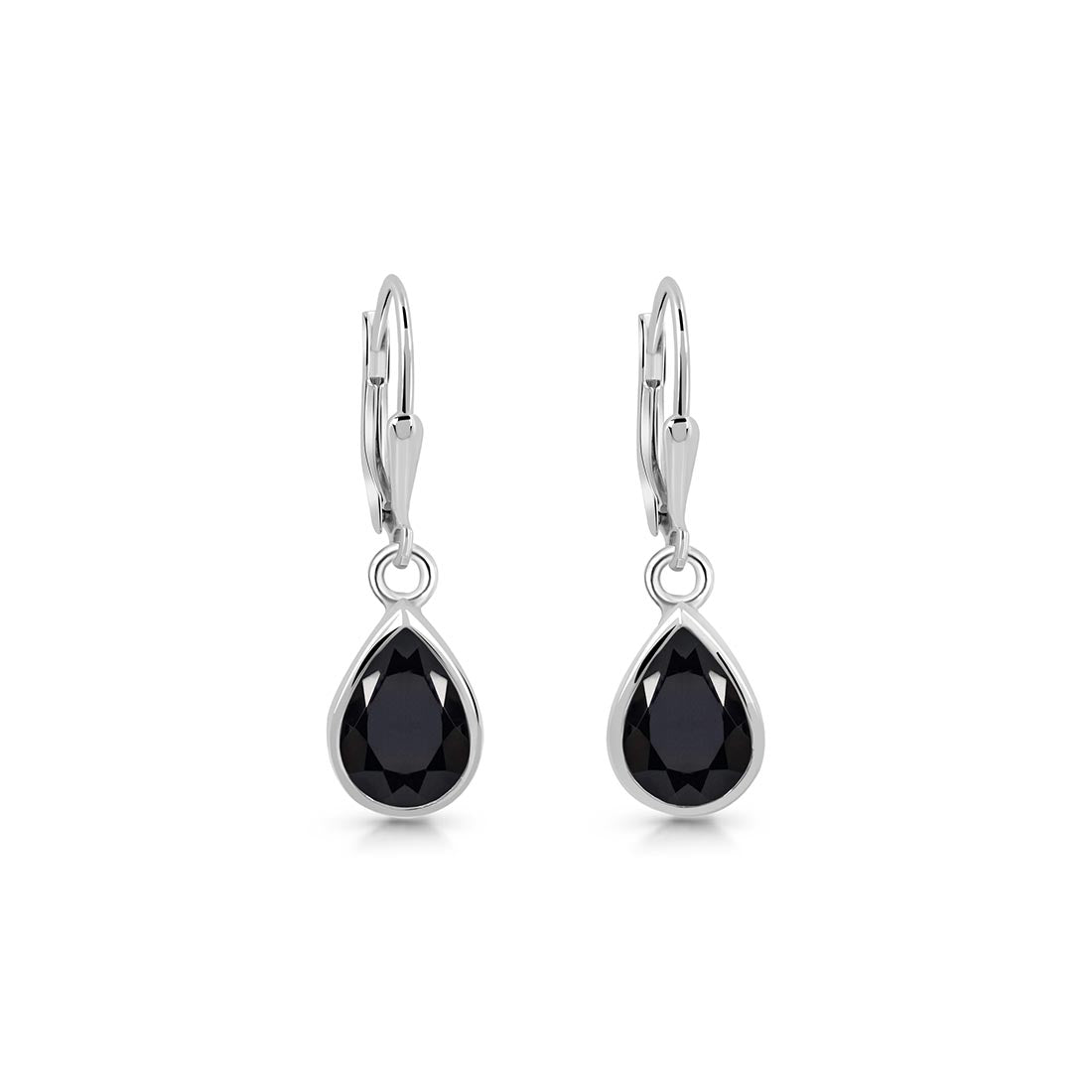 Premium Black Tourmaline Leverback Earrings - Elegant & Protective