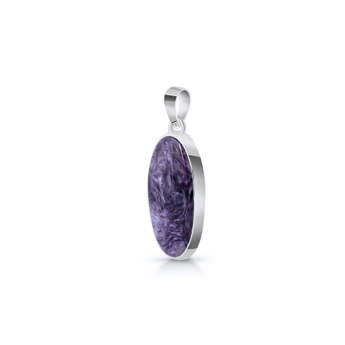 Premium Charoite Pendant - Elegant Purple Stone Jewelry