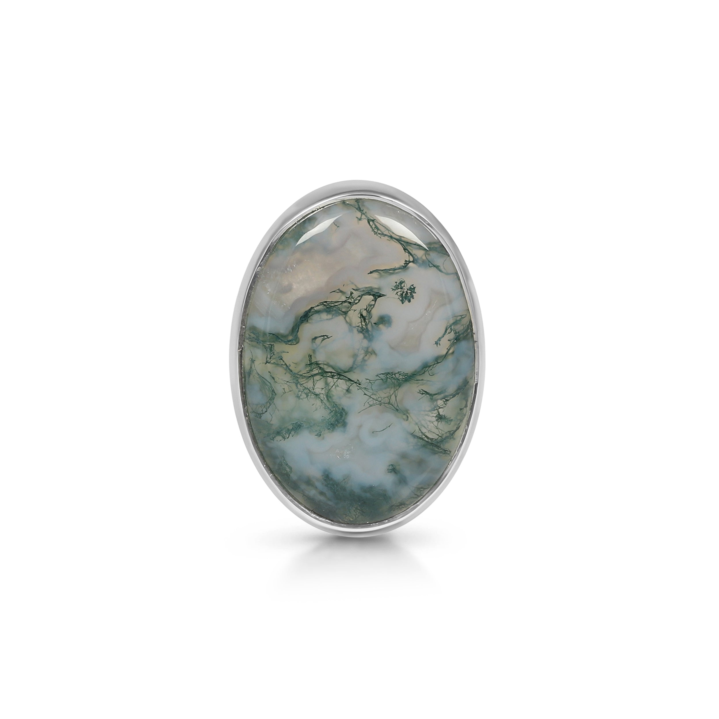 Premium Moss Agate Adjustable Ring - Elegant Statement Jewelry