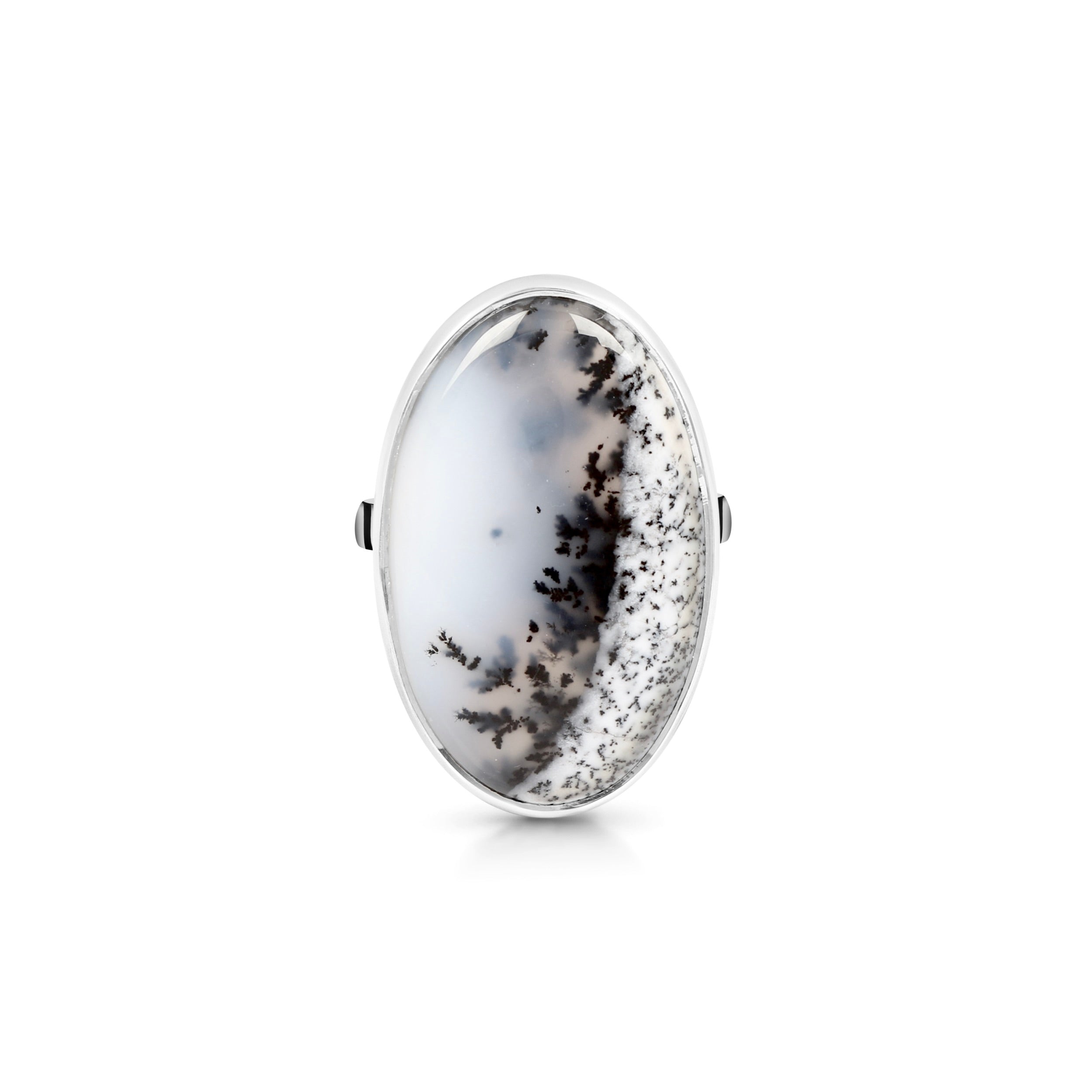 Premium Dendritic Agate Adjustable Ring - Elegant Tree-Inspired Design (DDA-R-19)