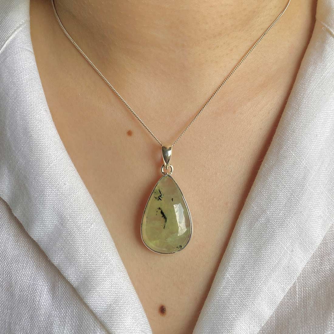 Premium Prehnite Pendant - PRN-P-26 | Ultimate Elegance in Green