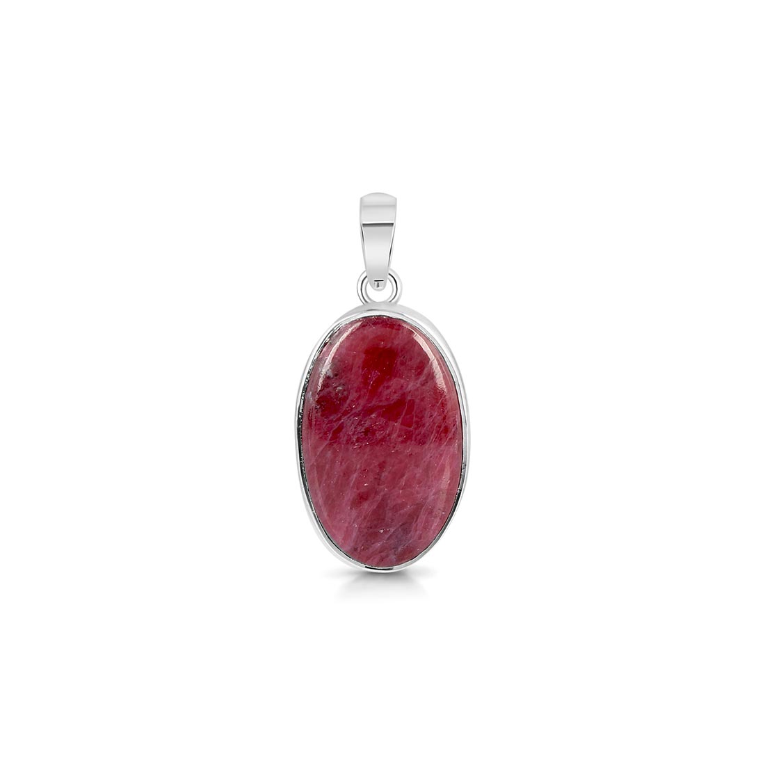 Premium Pink Ruby Zoisite Pendant - Elegant 925 Sterling Silver Jewelry