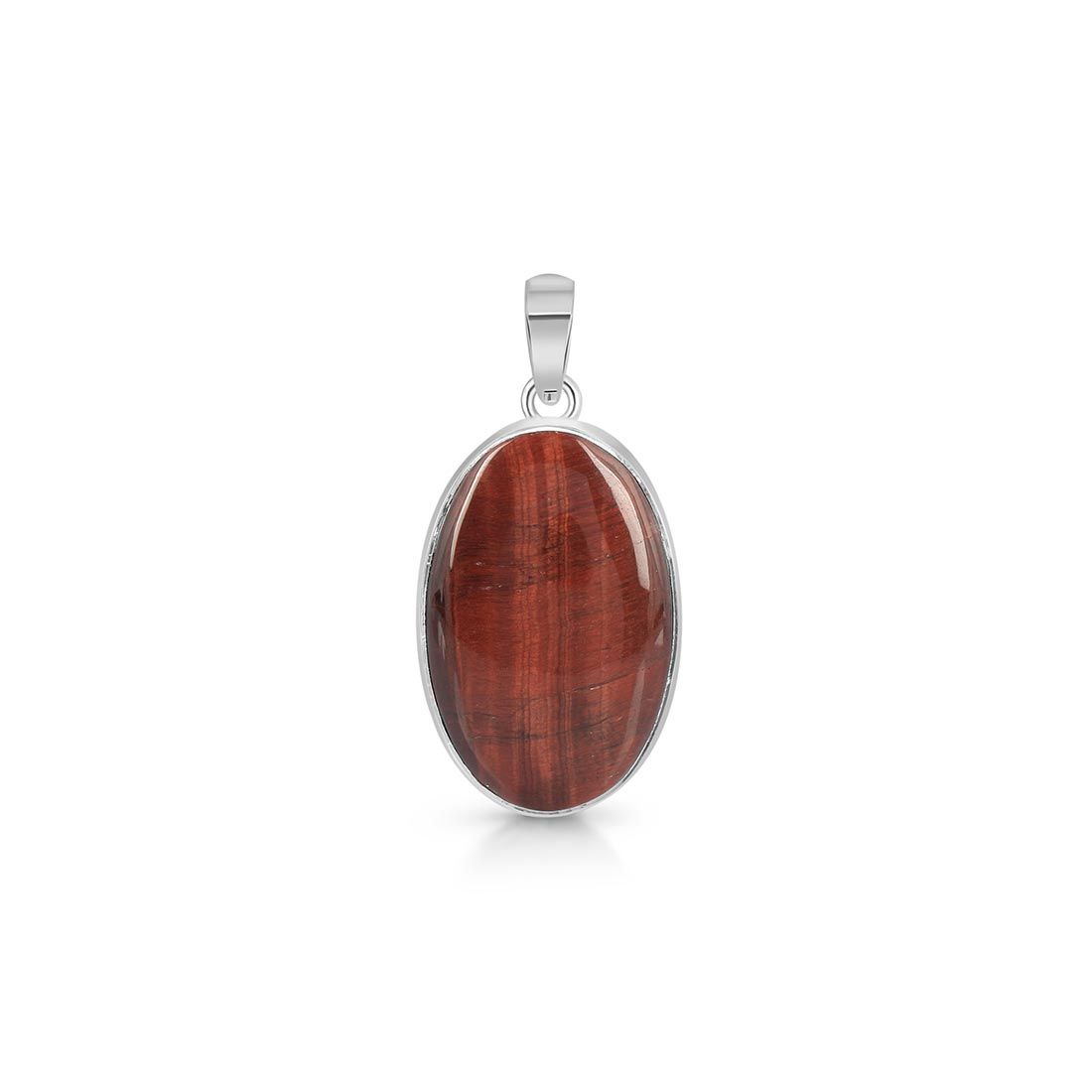 Premium Red Tiger Eye Statement Pendant - 925 Sterling Silver (RTE-P-19)