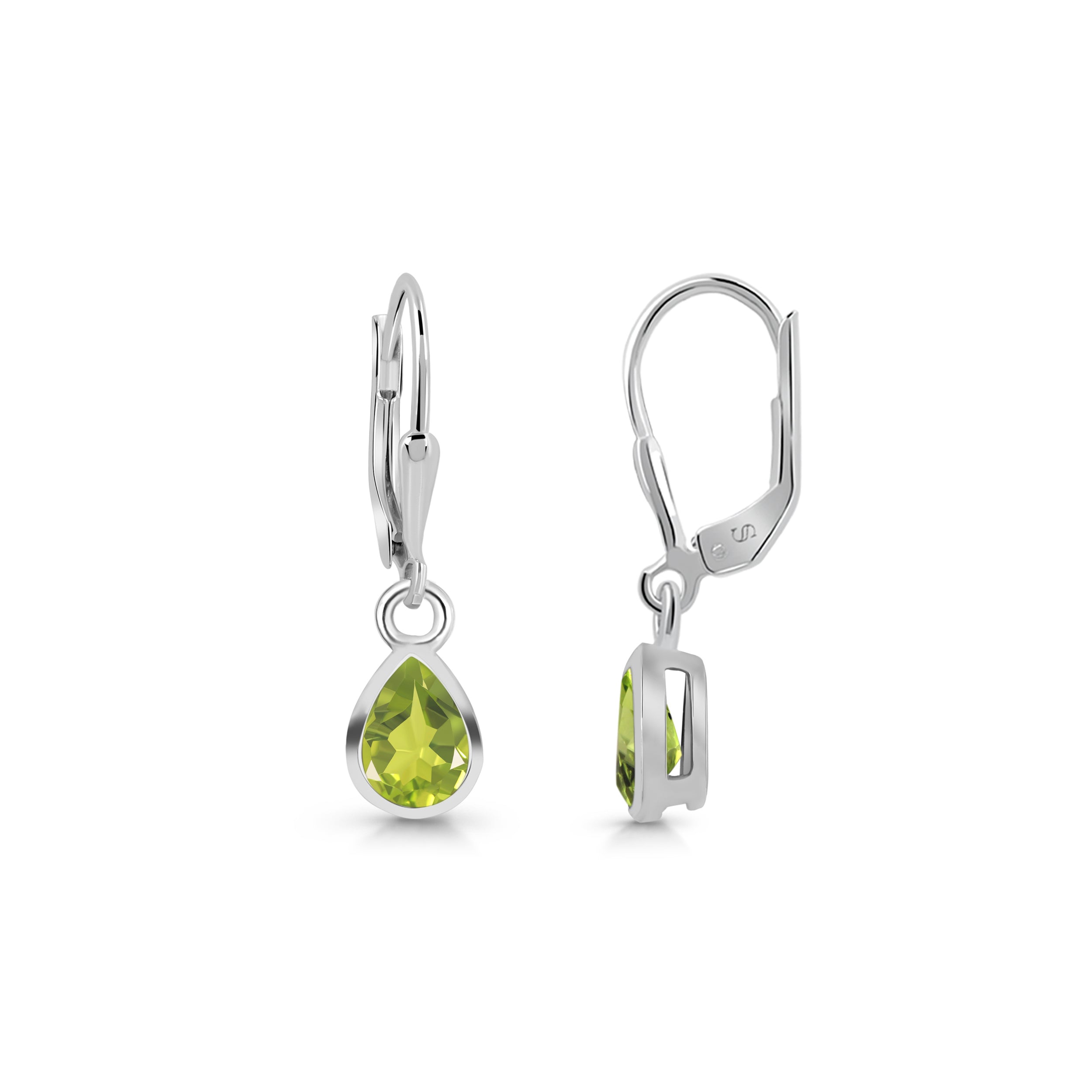 Premium Peridot Leverback Earrings - Elegant Green Gemstone Jewelry