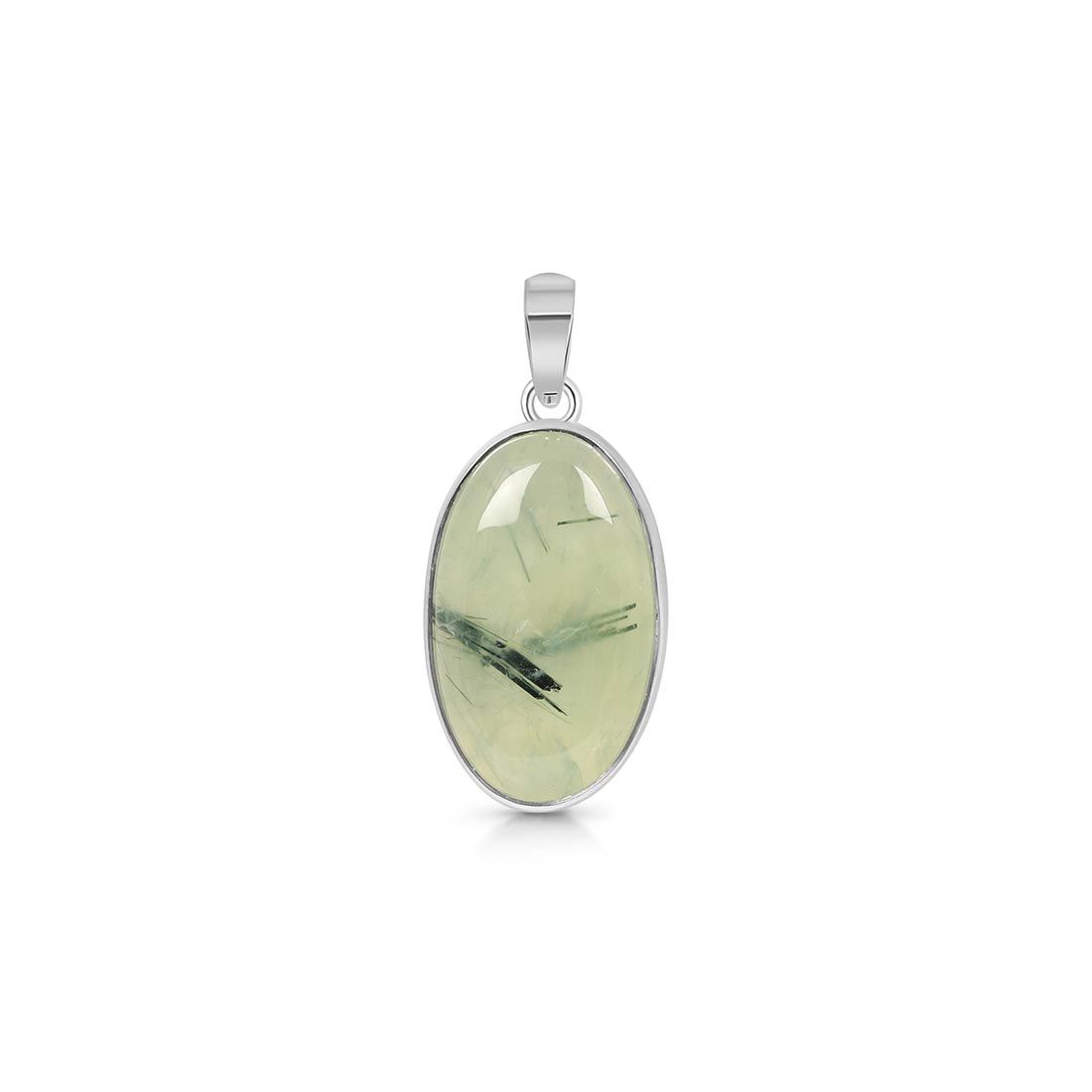 Premium Prehnite Pendant - Elegant Green Statement Jewelry