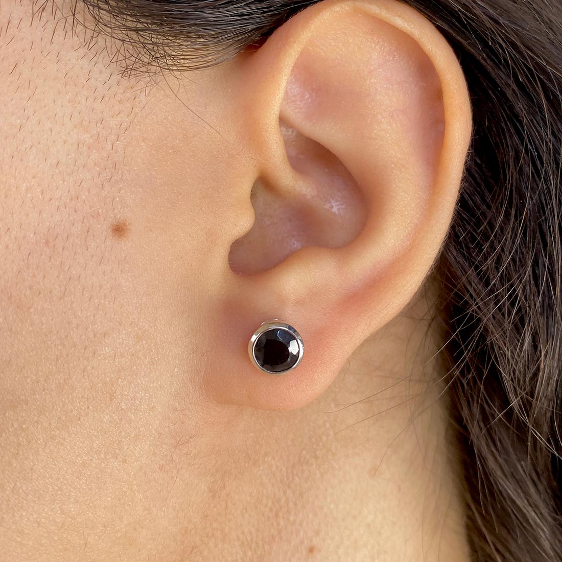 Premium Black Tourmaline Stud Earrings - Ultimate Elegance & Protection