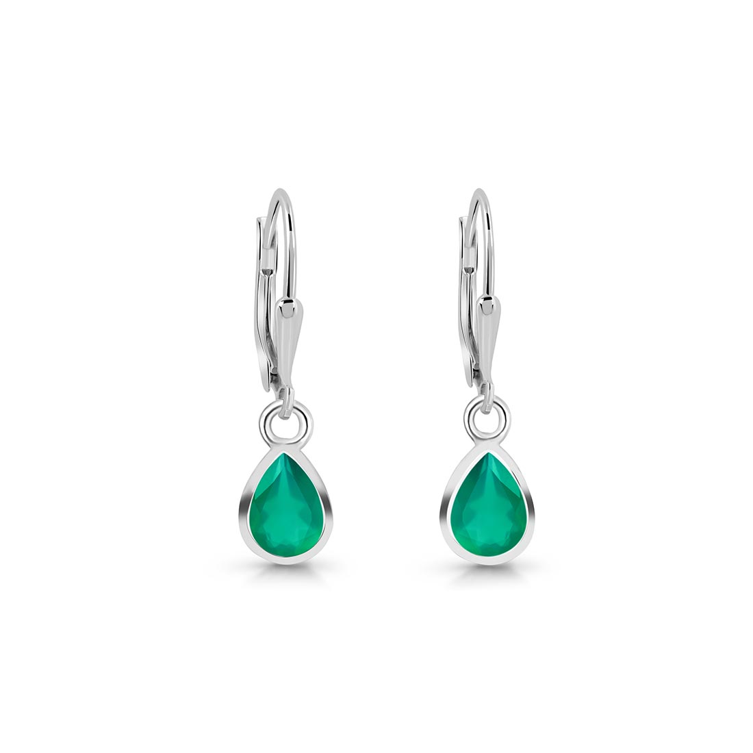 Premium Green Onyx Leverback Earrings - Elegant & Versatile