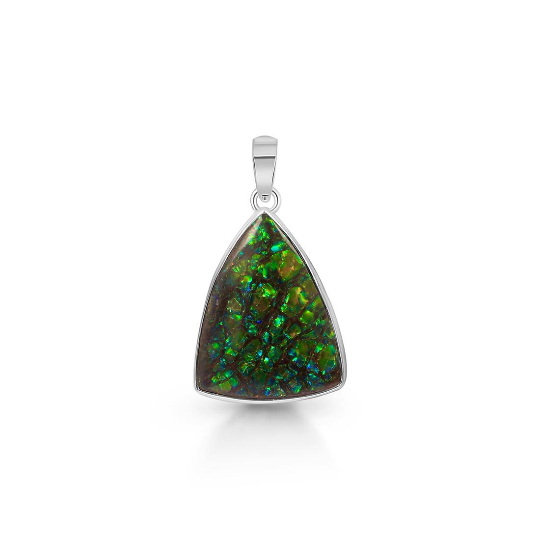 Premium Ammolite Statement Pendant - AML-P-2 (925 Sterling Silver)