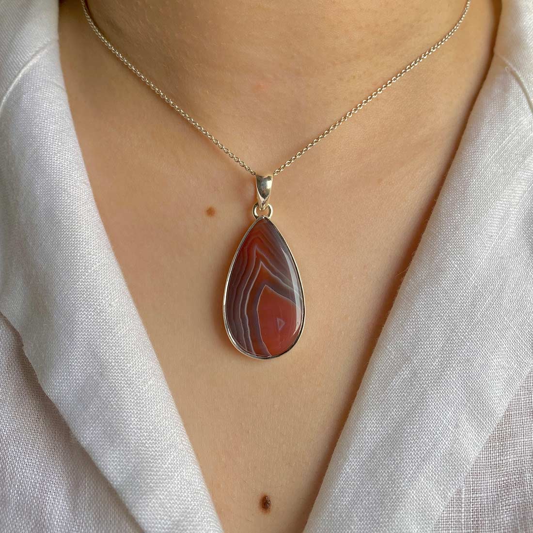 Premium Botswana Agate Pendant - Ultimate Healing Jewelry (RBA-P-24)