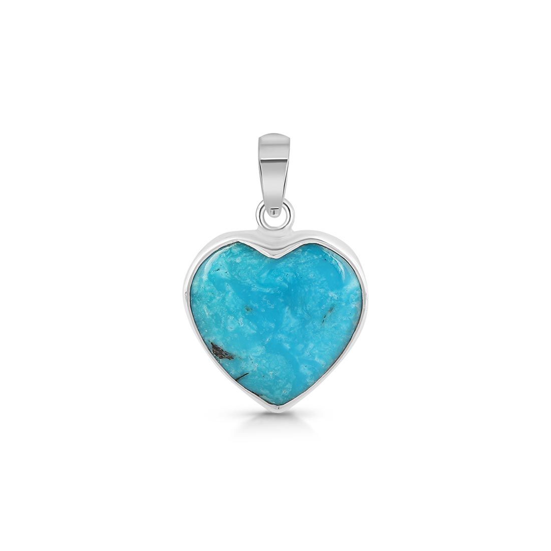 Premium Turquoise Heart Pendant - 925 Sterling Silver