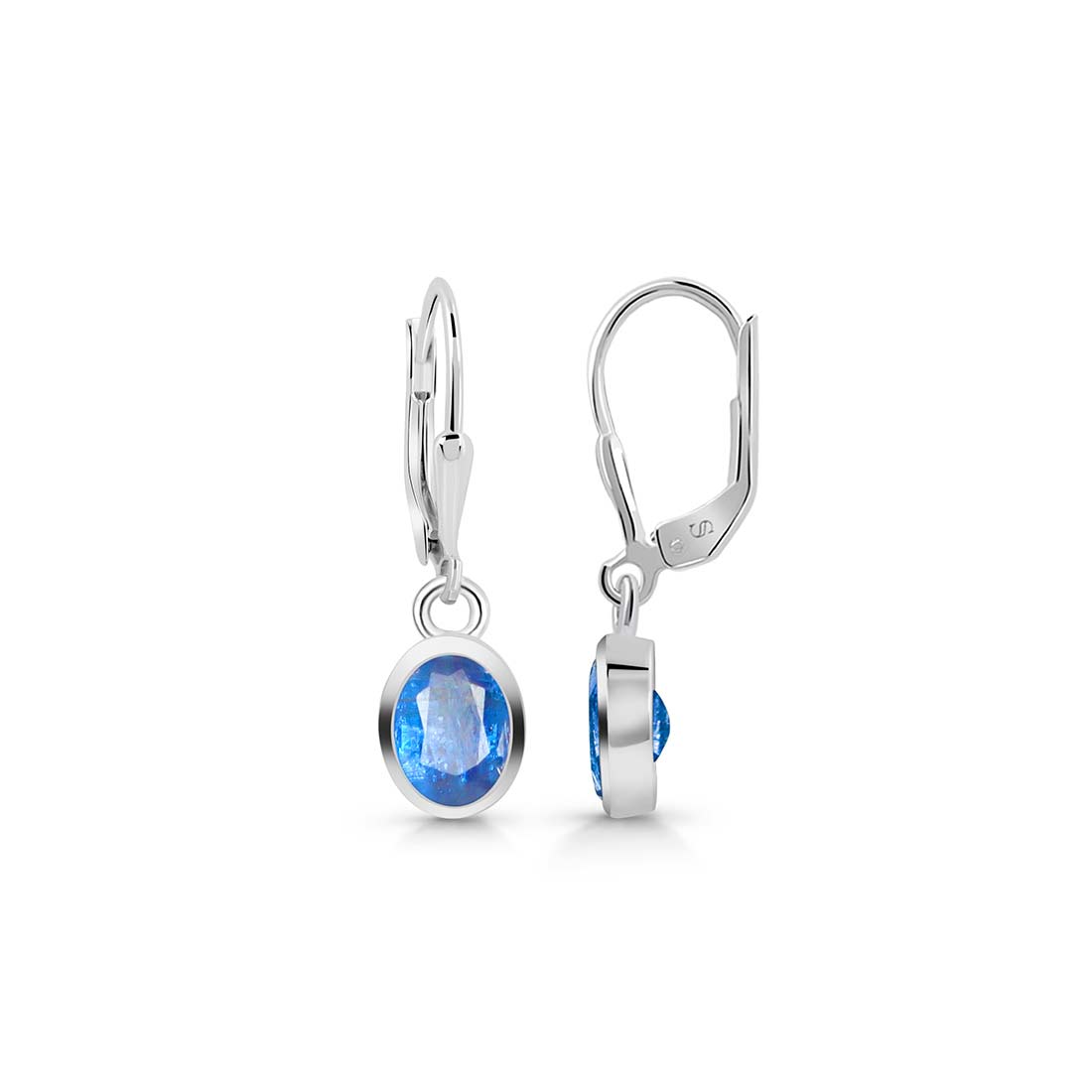 Premium Blue Kyanite Leverback Earrings - Ultimate Elegance