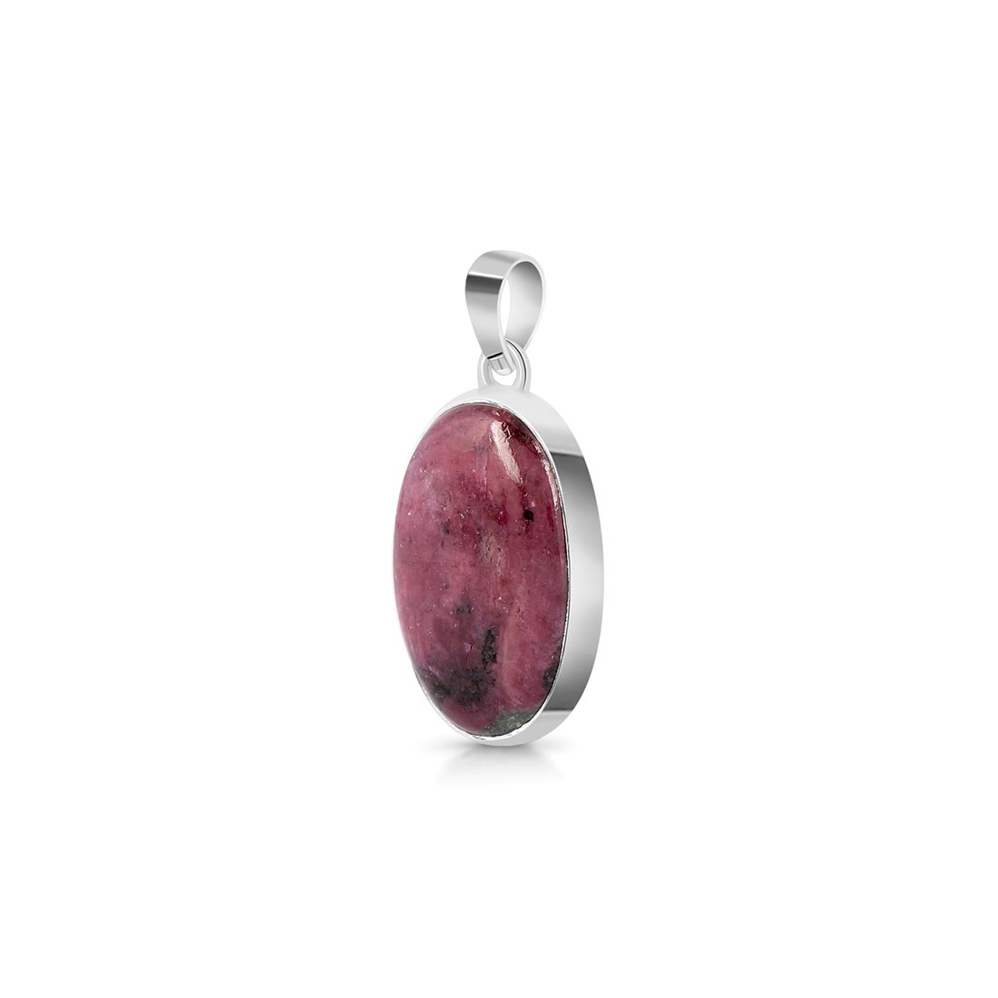 Premium Pink Ruby Zoisite Pendant - Elegant 925 Sterling Silver Jewelry