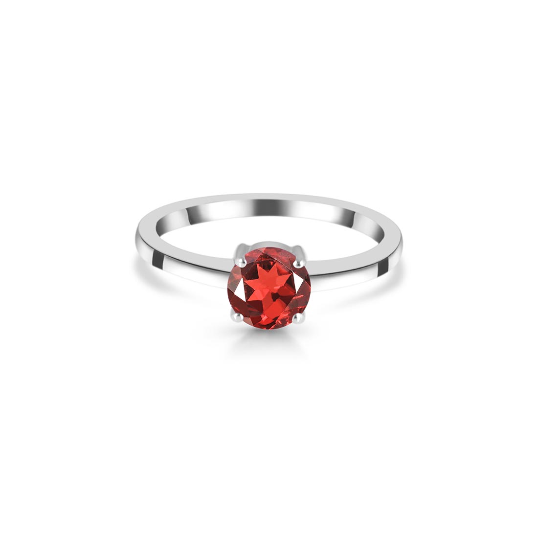 Premium Dainty Garnet Ring - Elegant 925 Sterling Silver Jewelry (GAR-SR-236)