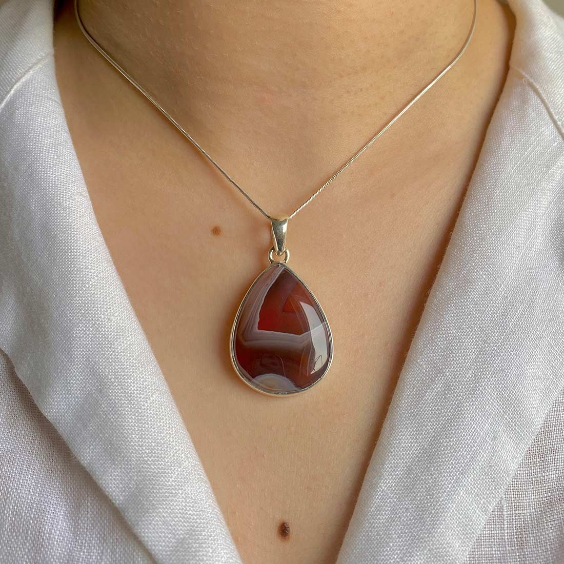 Premium Botswana Agate Pendant - Ultimate Healing Jewelry (RBA-P-21)