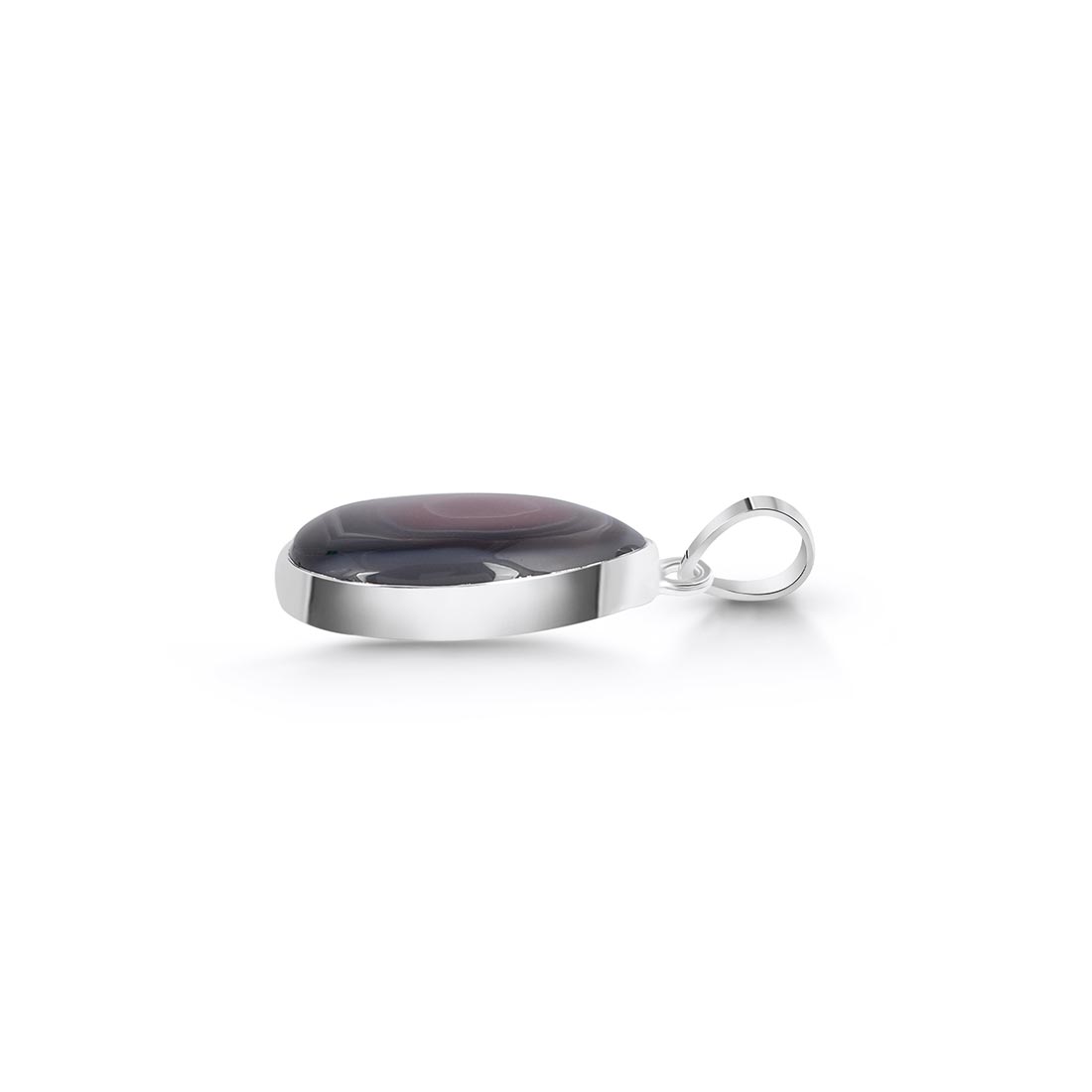 Premium Botswana Agate Pendant - Elegant 925 Sterling Silver Jewelry