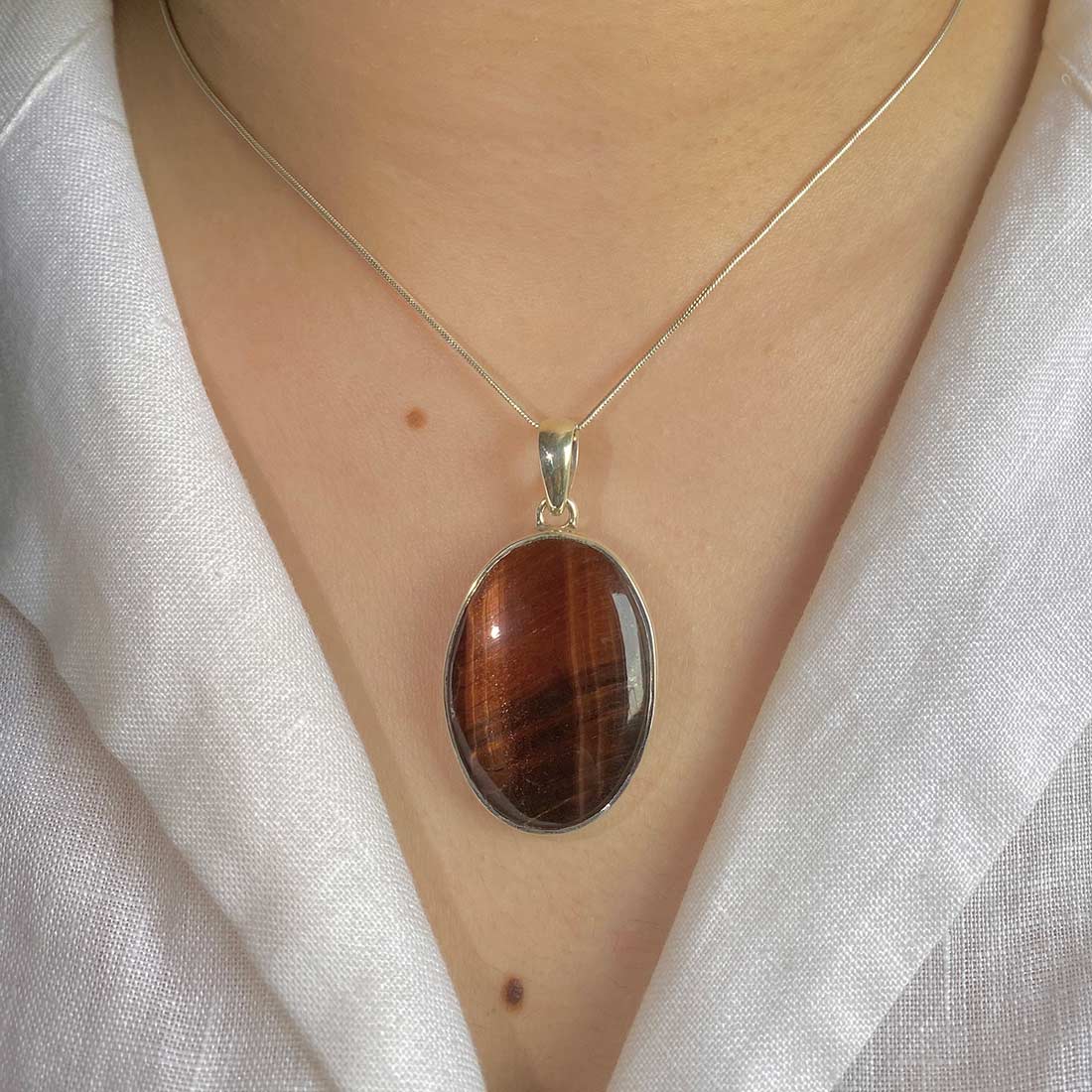 Premium Red Tiger Eye Pendant - Authentic Sagacia Statement Jewelry