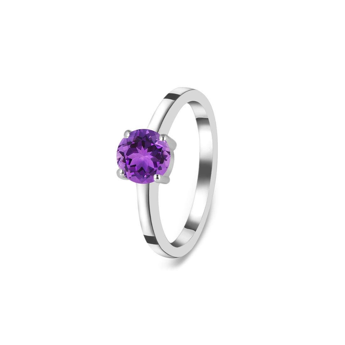 Premium Dainty Amethyst Ring - Elegant 925 Sterling Silver Jewelry (AMT-SR-236)