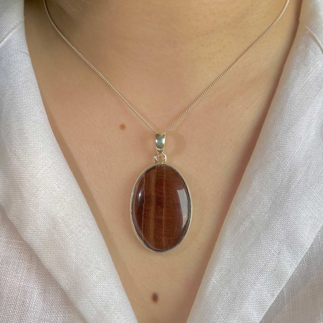 Premium Red Tiger Eye Statement Pendant - RTE-P-10