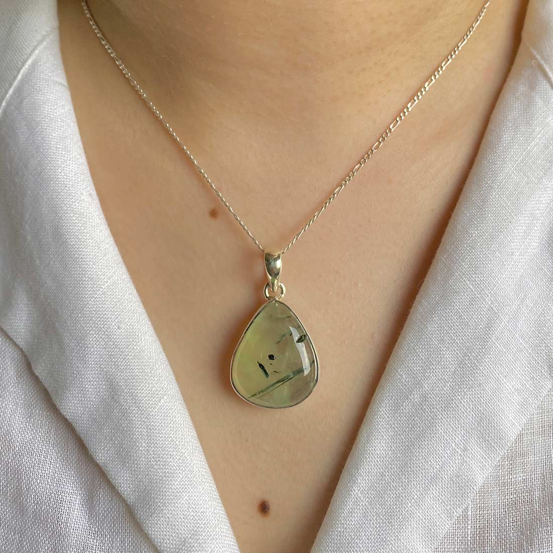 Premium Prehnite Pendant - Elegant Green Statement Jewelry (PRN-P-11)