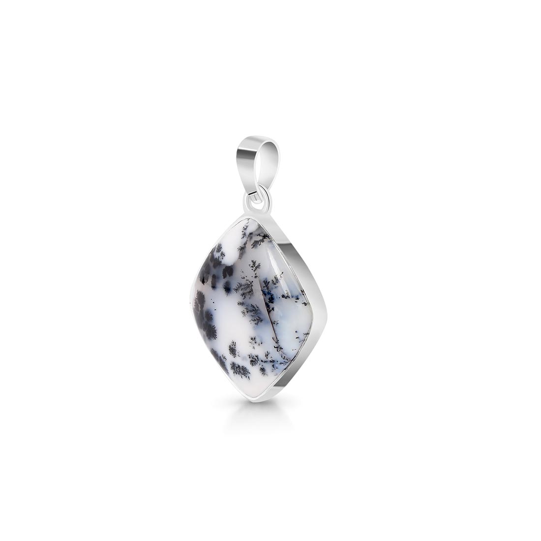 Premium Dendritic Agate Silver Pendant - Authentic Sagacia Jewelry