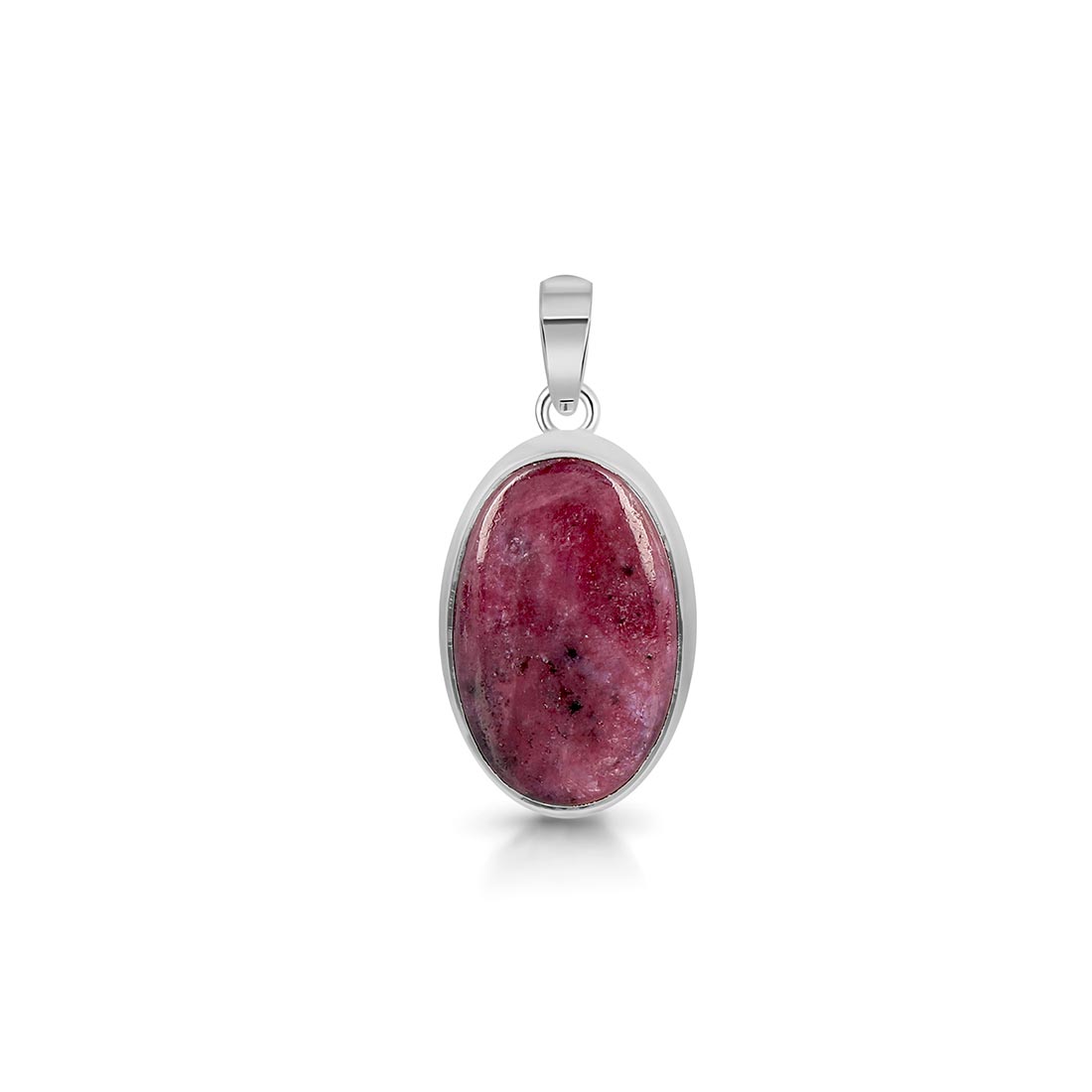 Premium Pink Ruby Zoisite Pendant - Elegant Sterling Silver Jewelry