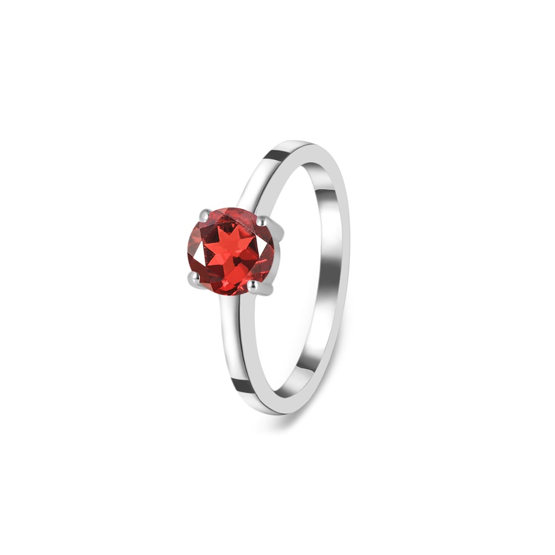 Premium Dainty Garnet Ring - Elegant 925 Sterling Silver Jewelry (GAR-SR-236)