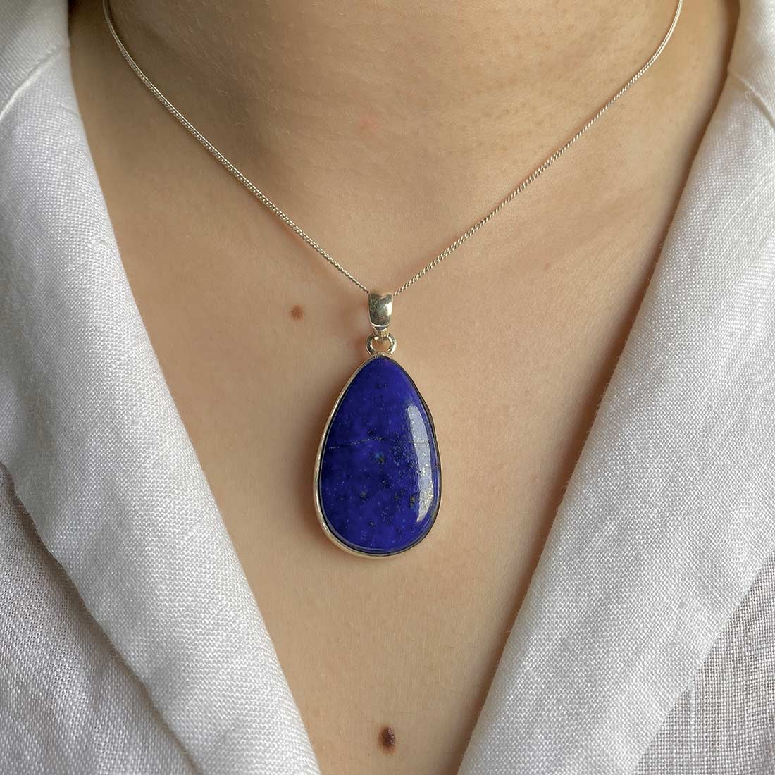 Premium Lapis Statement Pendant - LLP-P-44 | Sagacia Jewelry